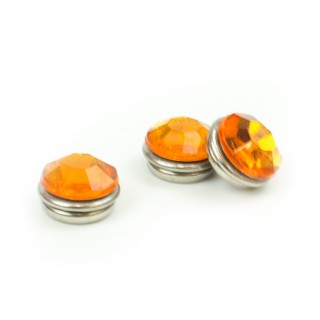 3 Point Jethelmet Decoration Diamonds Orange