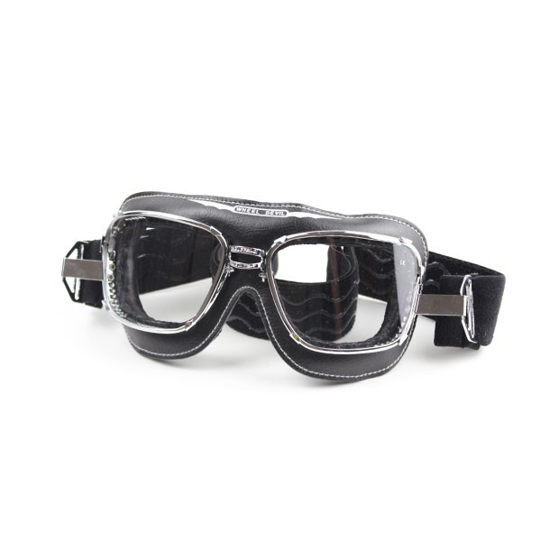 Motorradbrille Supercompetition Leder schwarz