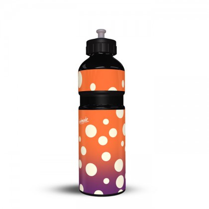 Trinkflasche Schwarz Dots