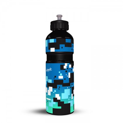 Trinkflasche Schwarz Pixels