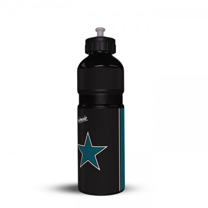 Trinkflasche Schwarz Retro Star