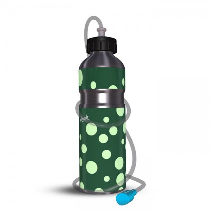 Trinkflasche Aluminium + Schlauch Dots