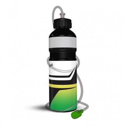 Trinkflasche Schwarz + Schlauch Turist