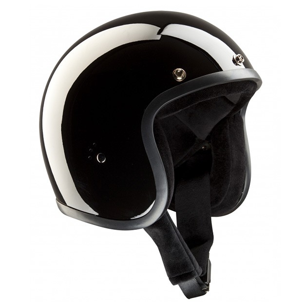 Star Black Bandit motorcycle open face helmet black silver stars small construct