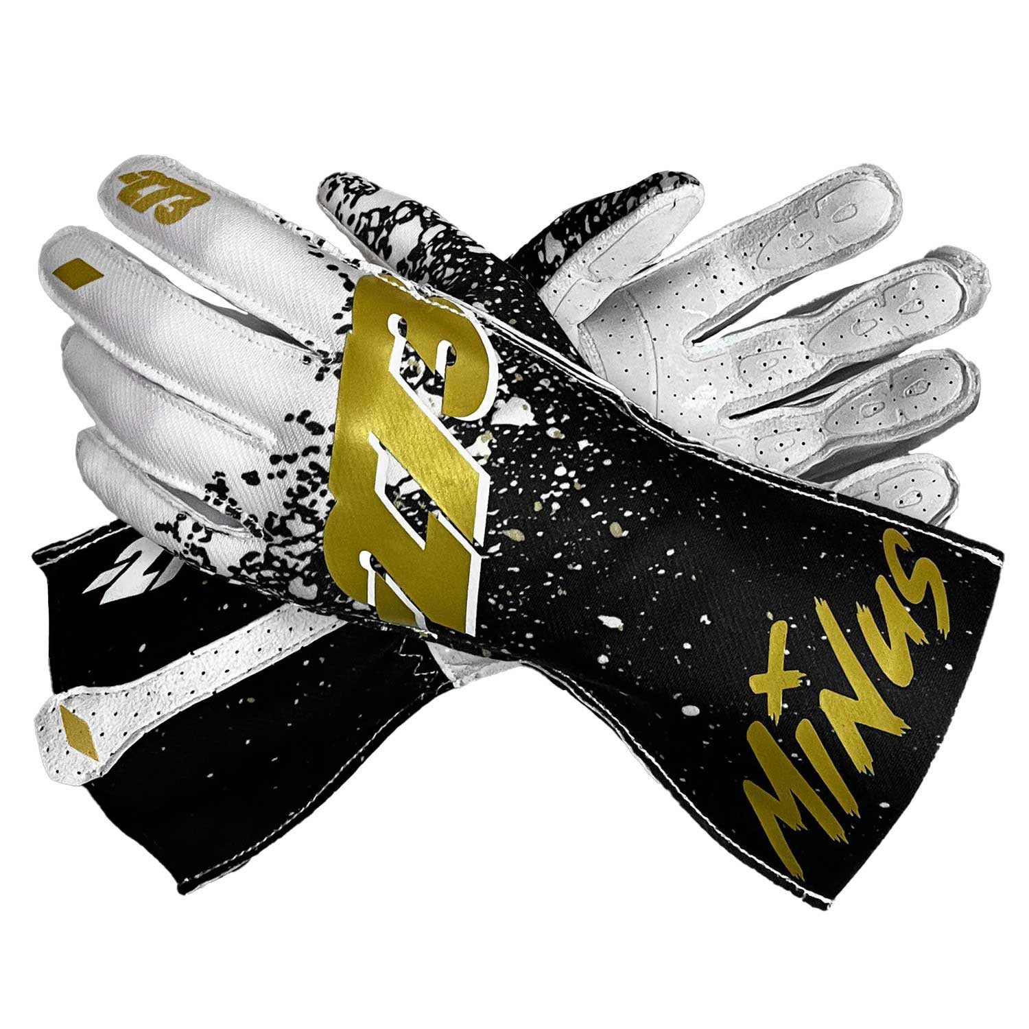 Minus 273 Kart Racing Gloves Drip Black White Gold helmade