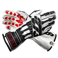 Minus 273 Kart Racing Gloves Supervillain White-Black-Red- helmade