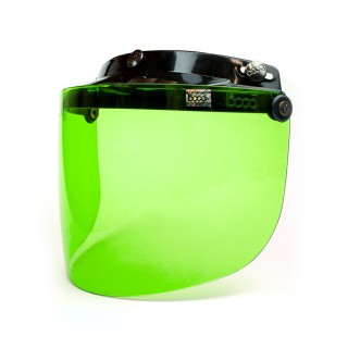 3 Point Flat Shield Flip-Up Visor Green