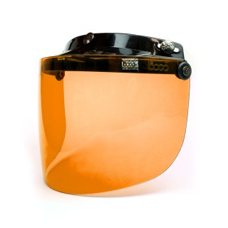 3 Point Flat Shield Flip-Up Visor Orange