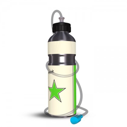 Aluminium Drinking Bottle + Tube Retro Star