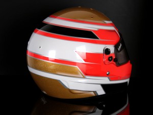 helmade-helmet-design-bell-formula-backview-neon-orange-goldflakes